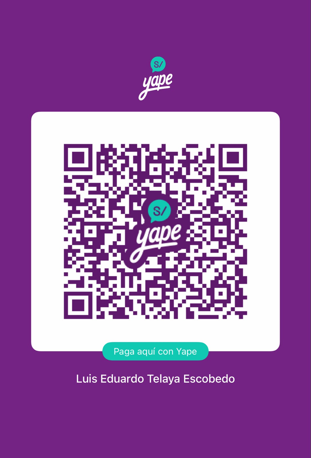 QR de Yape de Luis Chanin Escobedo